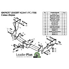 ТСУ Leader Plus с нержавеющей пластиной для Kia Sorento (2012-н.в.) H224-FN
