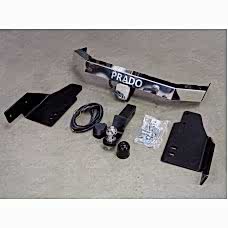 ТСУ TCC для Toyota Land Cruiser Prado 120, 150 (2002- н.в.) с нержавеющей накладкой, быстросъемный шар под квадрат 2