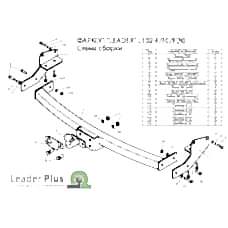 ТСУ Leader Plus для Toyota Harier (1997-2003) с нерж. пластиной L102-FN